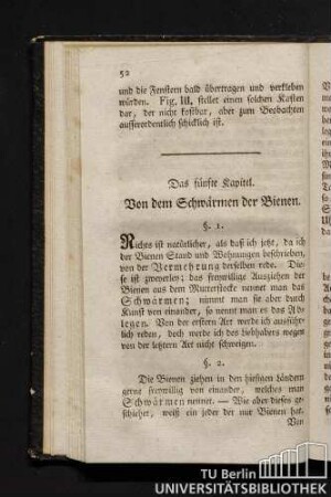Das fünfte Kapitel. Von dem Schwärmen der Bienen.