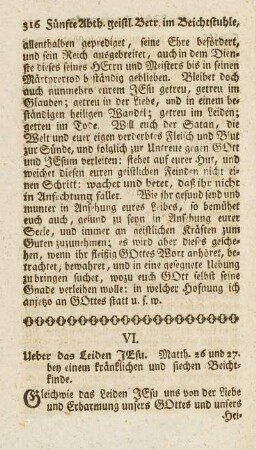 VI. Ueber das Leiden Jesu ...