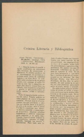 Crónica literaria y bibliografíca