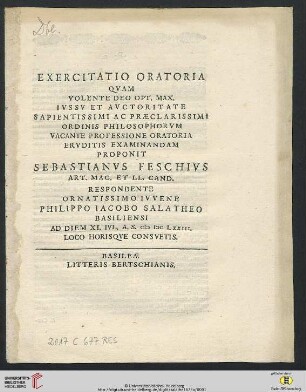 Exercitatio Oratoria