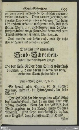 Das Ein und neuntzigste Send-Schreiben