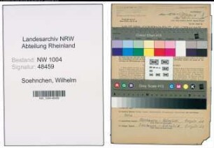 Entnazifizierung Wilhelm Soehnchen , geb. 26.01.1896 (Monteur)