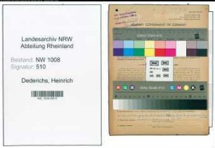 Entnazifizierung Heinrich Dederichs , geb. 12.08.1905 (Landwirt)