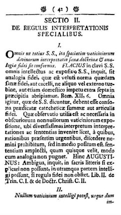 Sectio II. De regulis interpretationis specialibus.