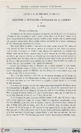 9: Lettre à M. le directeur du Recueil en réponse à quelques critiques de M. Oppert