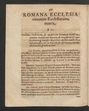 Romana Ecclesia omnium Ecclesiarum mater. §. 11.