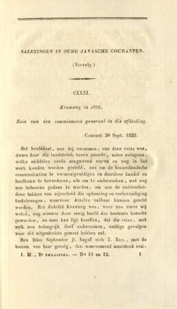 Nalezingen in oude javasche couranten. (Vervolg.)