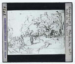 Rembrandt (?), Taufe des Eunuchen (Zeichnung, unidentifiziert) (München SGS 1659)