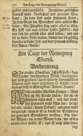 Am Tage der Reinigung Mariae.
