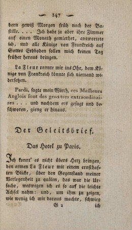 Der Geleitsbrief. Das Hotel zu Paris