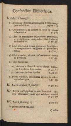 Conspectus Bibliothecae.