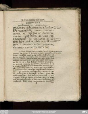 Differentia II. Amor Romanis vagus; Germanis sincerus.