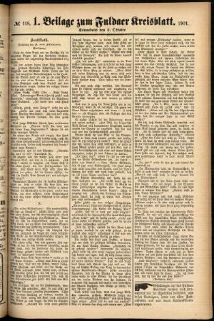 Zweite Ausgabe vom Samstag, den 05. Oktober 1901.