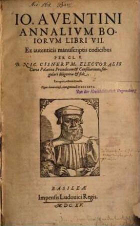 Io. Aventini Annalivm Boiorvm Libri VII