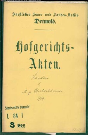 Schnitker, Bürgermeister zu Lemgo gegen Meier zu Oberbarkhausen - Schuldforderung