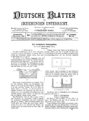 Der botanische Schulgarten : (Fortsetzung)
