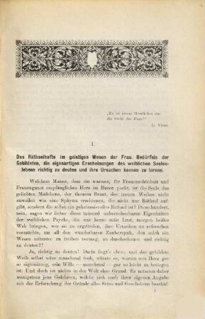 Die Seele des Weibes : Versuch einer Frauen-Psychologie