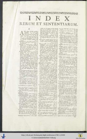 Index Rerum Et Sententiarum.