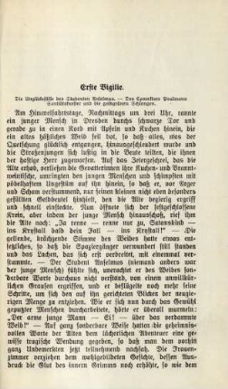 Erste Vigilie. Die Unglücksfälle des Studenten Anselmus ..