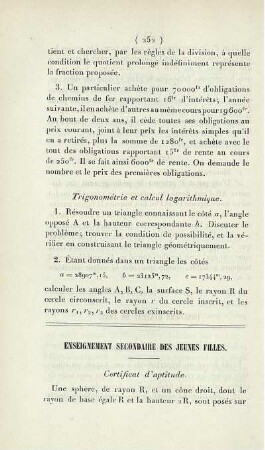 Enseignement secondaire des jeunes filles.