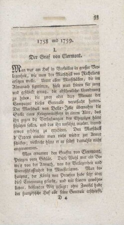 I. Der Graf von Clermont