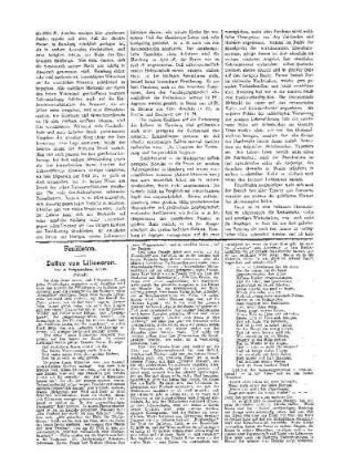 Feuilleton : Detlev von Liliencron ; (Schluß)