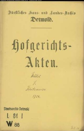 Wöbbel, Gerhard Konrad gegen Klütemeier - Schuldforderung
