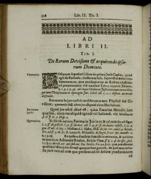 Tit I. De Rerum Divisione & acquirendo ipsarum Dominio.