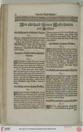 Von allerhand schönen Wasserspielen und Aufsätzen