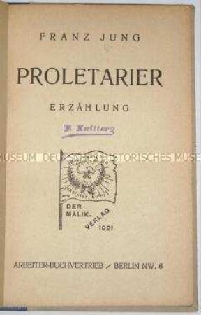 Erstausgabe der Erzählung Proletarier