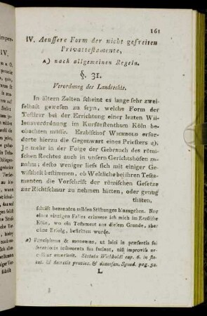 IV. Aeussere Form der nicht gefreiten Privattestamente