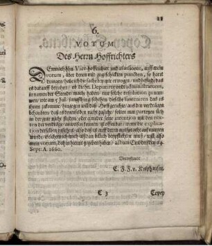 6. Votum Des Herrn Hoffrichters