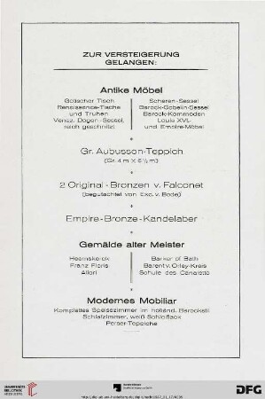 Zur Versteigerung gelangen