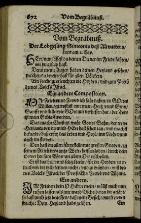 Vom Begräbnuß.