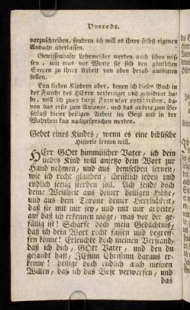 6v-8v, Gebet eines Kindes, wenn es eine biblische ...