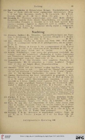 Nachtrag (Nr. 621 - 642)