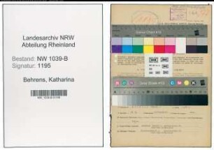 Entnazifizierung Katharina Behrens , geb. 30.04.1909 (Angestellte)