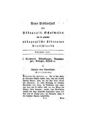 Lehrplan eines Gymnasiums : (Fortsetzung)