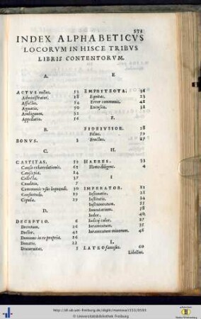 Index Alphabeticus.
