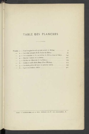 Table Des Planches