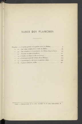 Table Des Planches