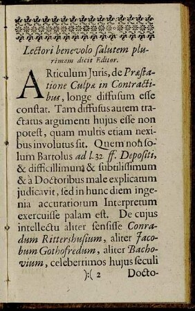 Lectori benevolo salutem plurimam dictit Editor.