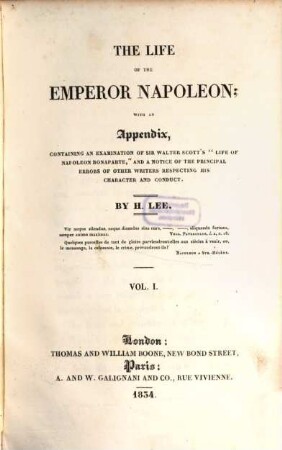 The Life the Emperor Napoléon
