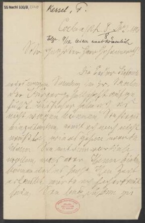 Brief an Ludwig Strecker  an B. Schott's Söhne : 08.12.1906