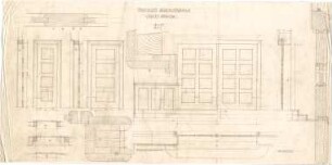 Fischer, Theodor; Marktredwitz; Baugenossenschaft Vereinigte Chamottfabrik, Wirtshaus - Türen (Grundrisse, Ansichten, Schnitte, Details)