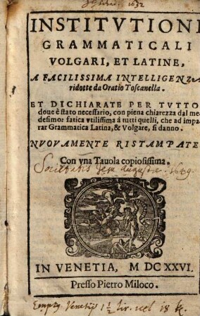 Institutioni grammaticali volgari et latine