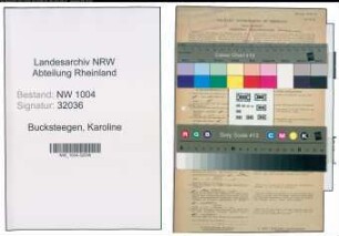 Entnazifizierung Karoline Bucksteegen , geb. 08.07.1896 ()