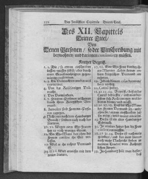 Dritter Titel Von Denen Personen / so der Einschreibung mit beywohnen / und darinnen confentiren müssen.