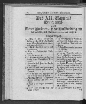Dritter Titel Von Denen Personen / so der Einschreibung mit beywohnen / und darinnen confentiren müssen.