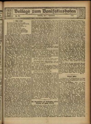 Zweite Ausgabe vom Sonntag, den 03. September 1916.